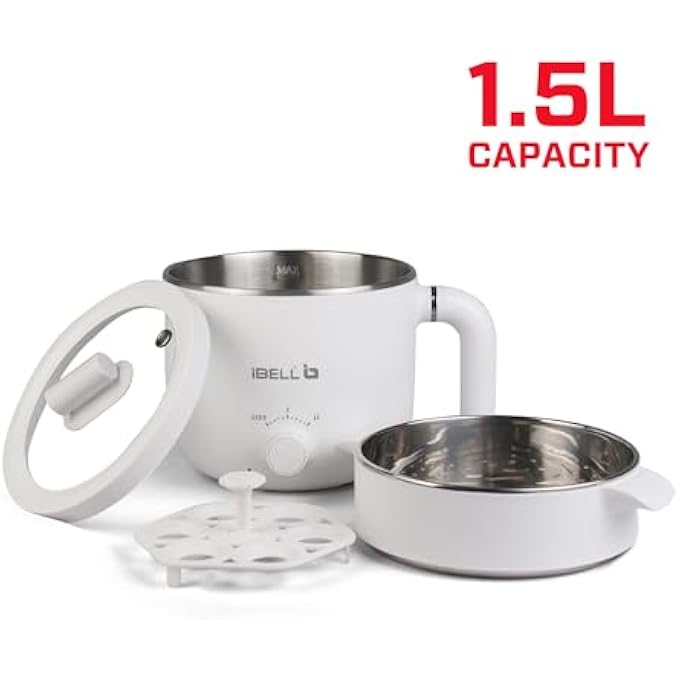 iBELL Mpk15M Premium Multi Purpose KettleCooker With 2 Pots And Egg Boiler Tray 15 Litre White - Image 5