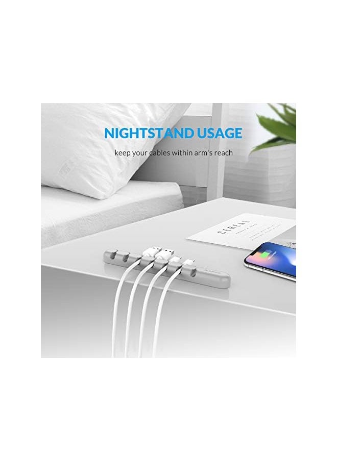 Orico - Cord Organizer 7 Channel Desktop Cord Holder Cord Management Cable Holder Clip For Power Cord Charging Cord Usb Cord Mouse Cable Offices And Home Gray - Image 1