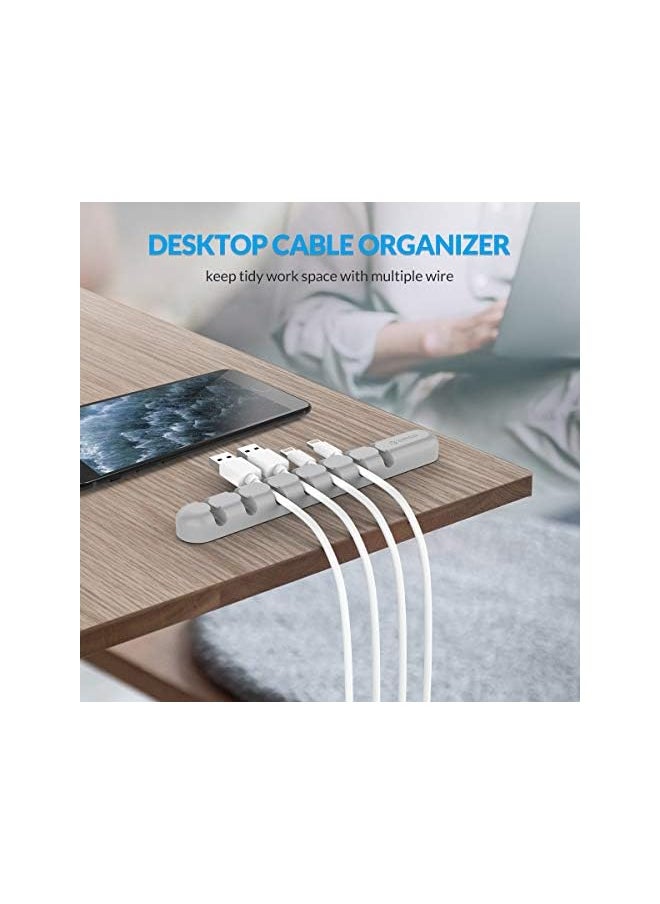 Orico - Cord Organizer 7 Channel Desktop Cord Holder Cord Management Cable Holder Clip For Power Cord Charging Cord Usb Cord Mouse Cable Offices And Home Gray - Image 1
