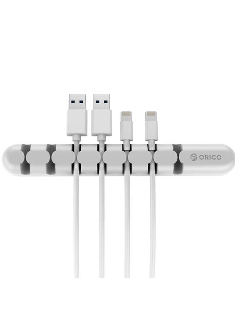 Cord Organizer 7 Channel Desktop Cord Holder Cord Management Cable Holder Clip For Power Cord Charging Cord Usb Cord Mouse Cable Offices And Home Gray