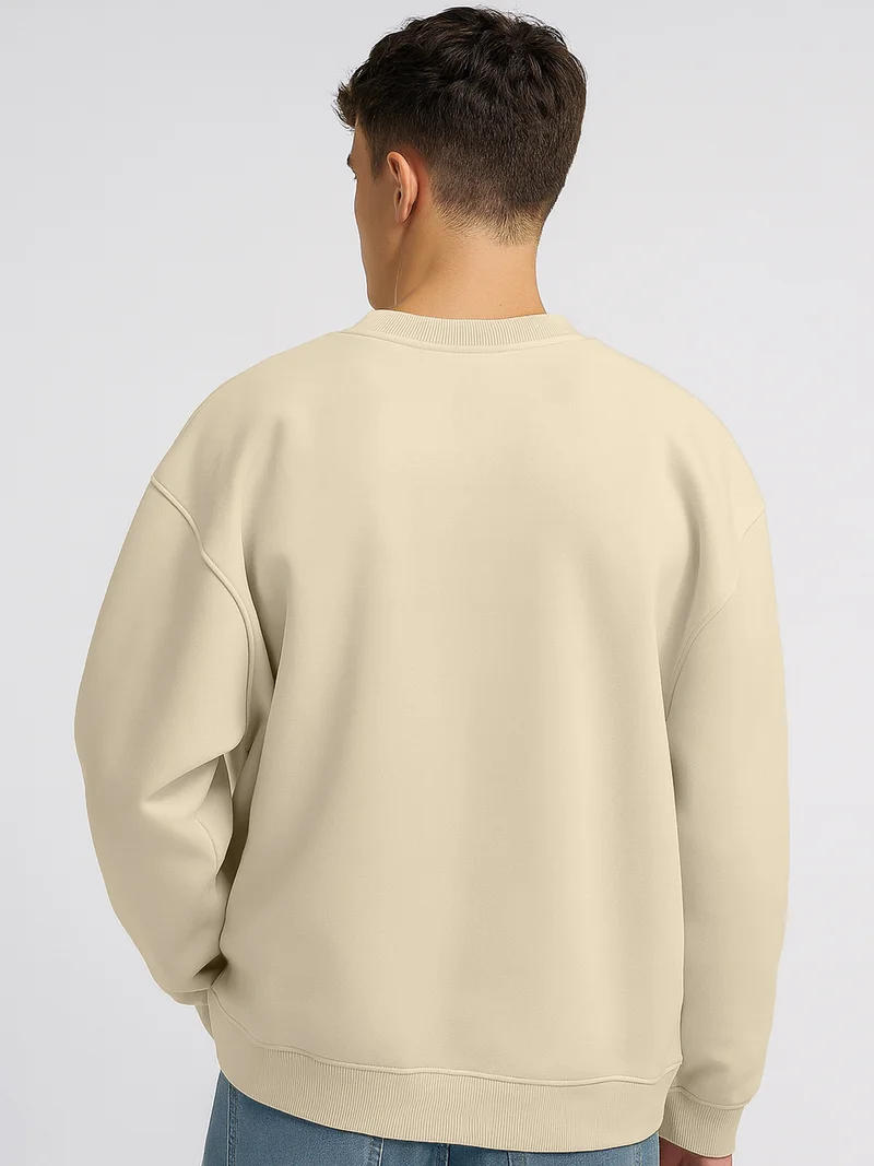 Maniac  Maniac Mens Embroidery Full Sleeve Round Biscuit Cotton Fleece Sweatshirt for Men | Best Price UAE