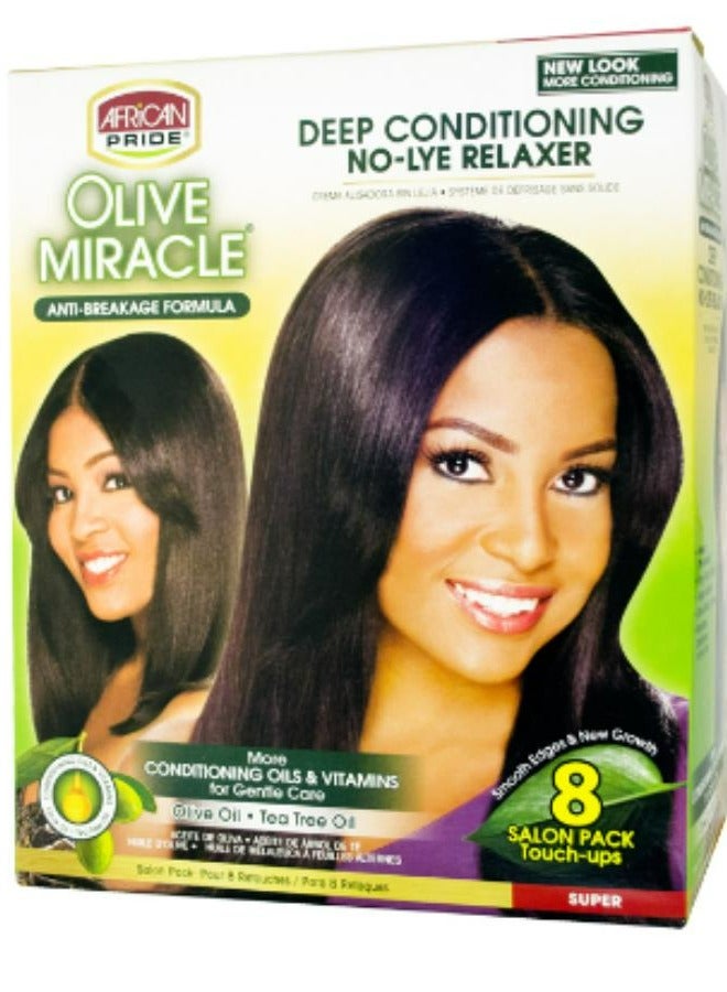 African Pride Olive Miracle Deep Conditioning No-Lye Relaxer - Super Kit 8-Count - Image 3