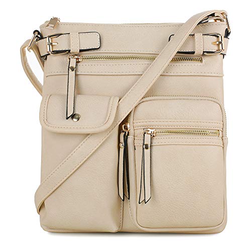 SG SUGU Katie Lightweight Medium Crossbody Bag Shoulder Bag with Multi Pocket for Women | Off-White - Image 1