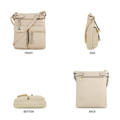 SG SUGU Katie Lightweight Medium Crossbody Bag Shoulder Bag with Multi Pocket for Women | Off-White - Image 2