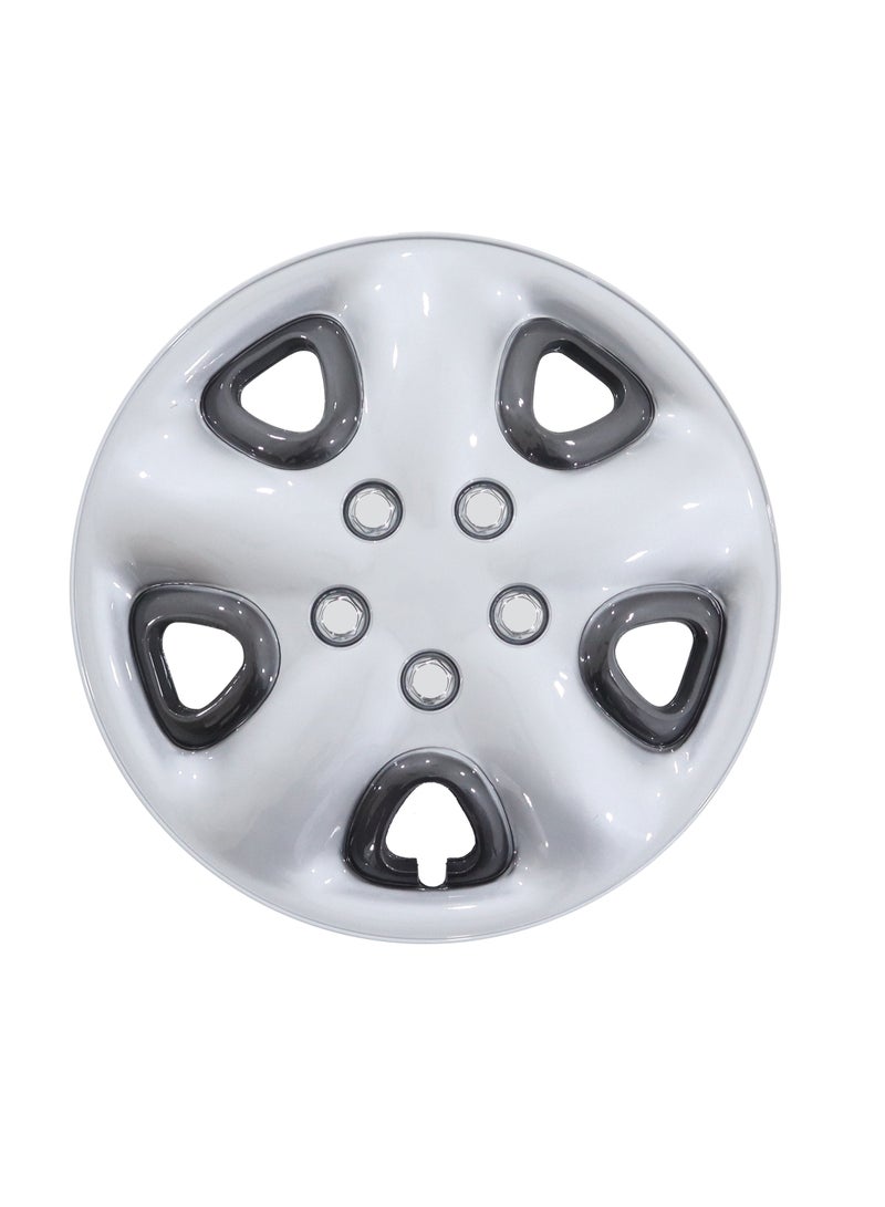 14 Inch Charcoal & Silver Universal Hubcap Wheel Covers - Set Of 4