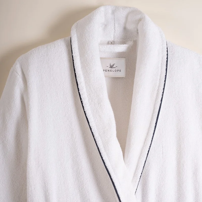 بينيلوبي 100% Cotton Bathrobe S Navy Blue - Liana Series