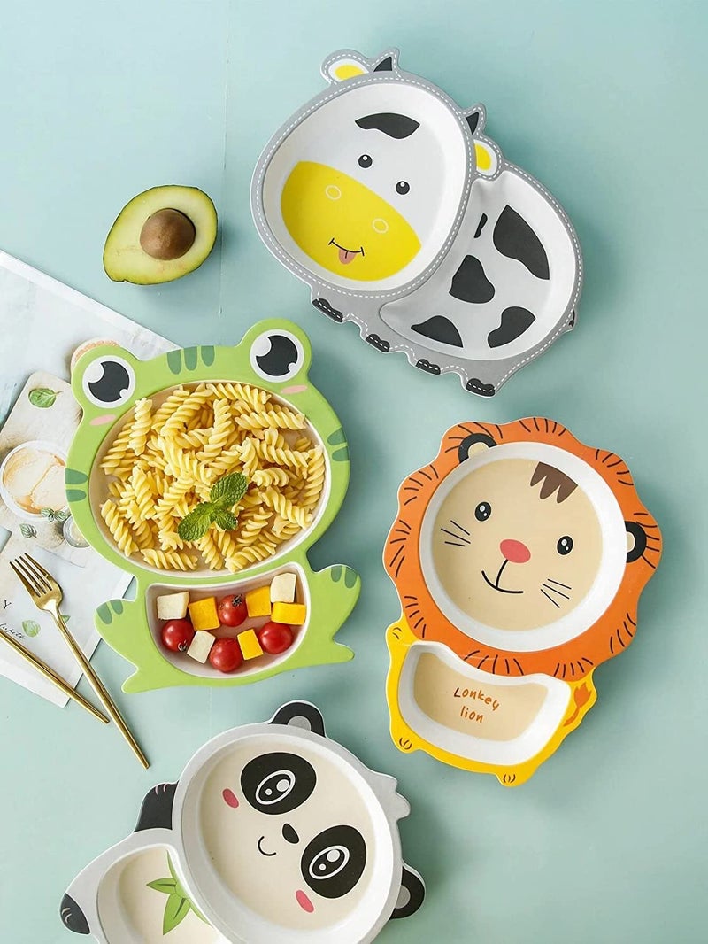 VBE® Animal Designs Shape Green Colors Frog Animal Kids Bamboo Fiber Dog Animal Kids Design Plates and Cup Feeding Set Dog Design Dinner Set, Party Sets, Lunch Sets Fun Plate Sets. (MS-01) - Image 4