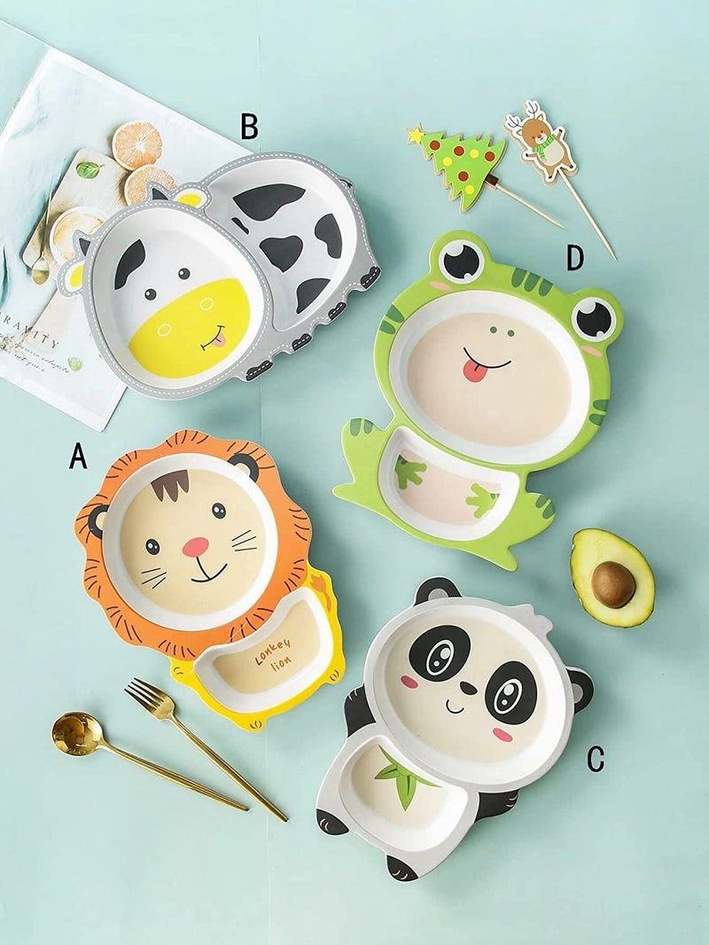 VBE® Animal Designs Shape Green Colors Frog Animal Kids Bamboo Fiber Dog Animal Kids Design Plates and Cup Feeding Set Dog Design Dinner Set, Party Sets, Lunch Sets Fun Plate Sets. (MS-01) - Image 5
