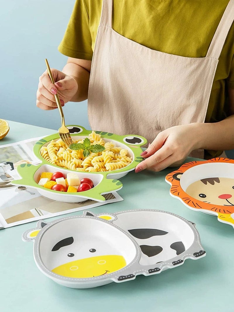 VBE® Animal Designs Shape Green Colors Frog Animal Kids Bamboo Fiber Dog Animal Kids Design Plates and Cup Feeding Set Dog Design Dinner Set, Party Sets, Lunch Sets Fun Plate Sets. (MS-01) - Image 3