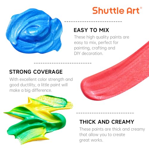 Shuttle Art Color Change Acrylic Paint Set, 16 Colors Chameleon Colors Acrylic Paint in Bottles (60ml/2oz), Non-Toxic for Artists, Beginners and Kids on Rocks, Crafts, Canvas, Wood, Fabric, Ceramic - Image 4