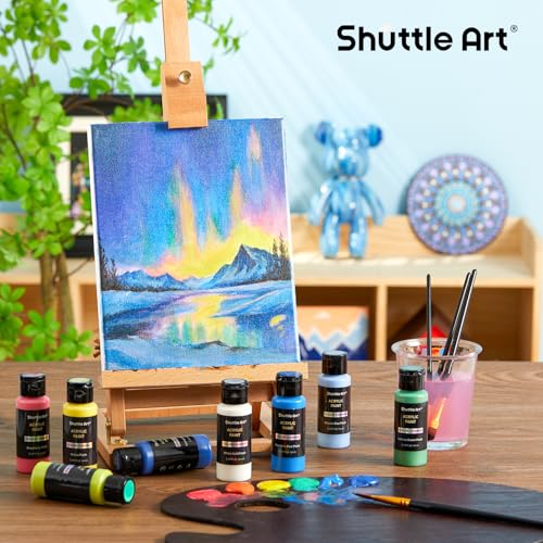 Shuttle Art Color Change Acrylic Paint Set, 16 Colors Chameleon Colors Acrylic Paint in Bottles (60ml/2oz), Non-Toxic for Artists, Beginners and Kids on Rocks, Crafts, Canvas, Wood, Fabric, Ceramic - Image 5