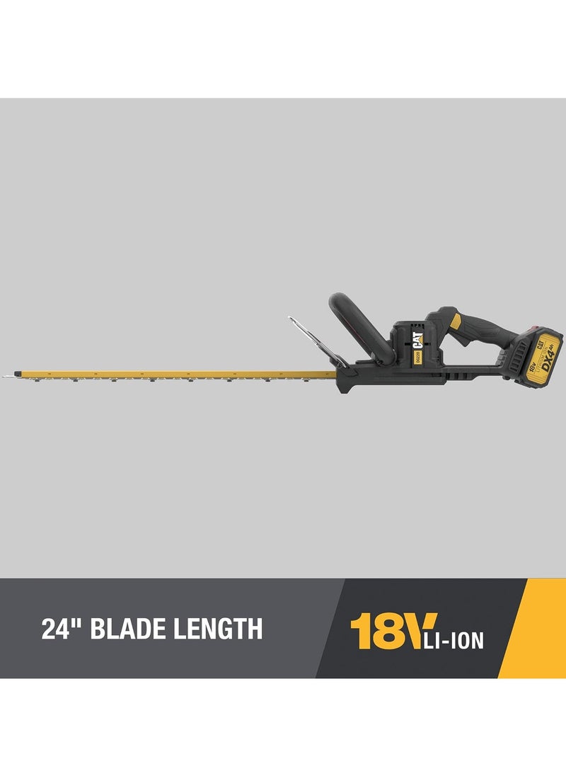 كاتربلر مقص قص الأشجار اللاسلكي Cat DG220 بدون فحمات 18 فولت، بطول 24 بوصة، ذو حركة ثنائية الفعالية عالية السرعة، مزود ببطارية وشاحن، مقص قص الشجيرات اللاسلكي بتصميم مريح  - Image 4