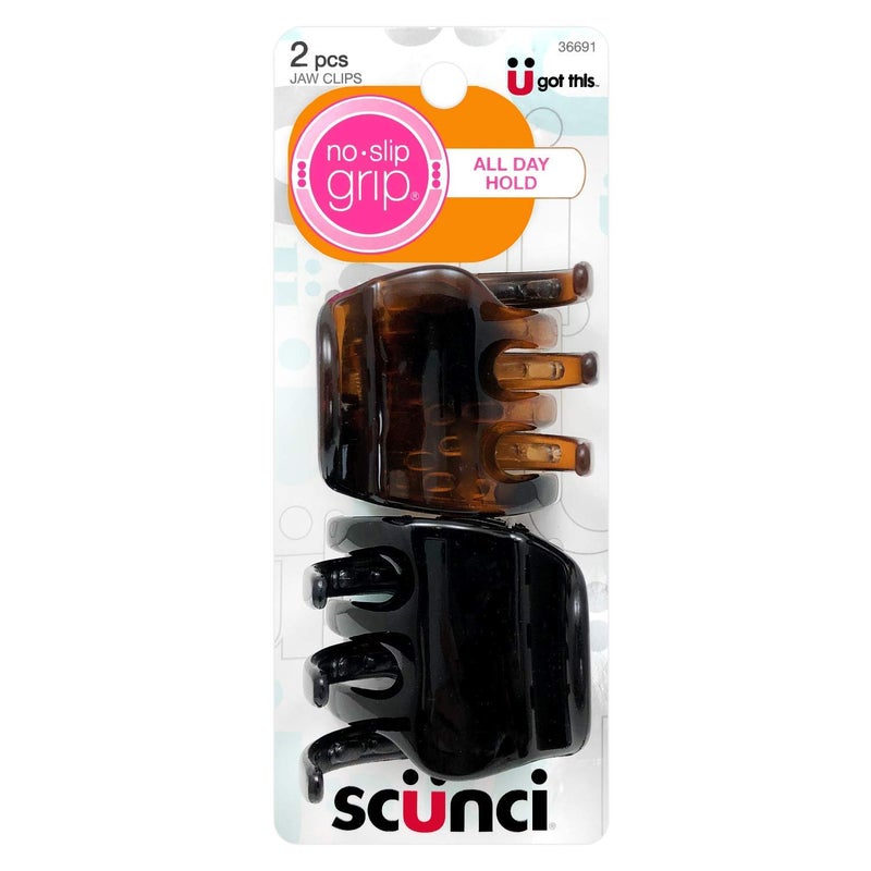 Scunci No-Slip Grip Chunky Jaw Clips | All Day Hold | 2-Pieces per Pack (1-Pack) - Image 1