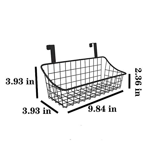 LeleCAT Basket with hook Grid Storage Basket  Hang it behind a door or on a railing  Over the Cabinet Door  Small  BLack 2 Pack - Image 3