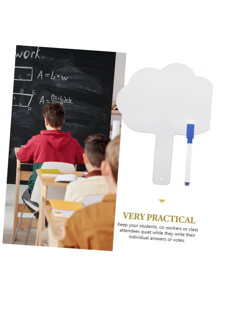 Excefore - Double Sided Dry Erase Answer Board, Quick Response White board, Handheld White Board with Handle, Reusable Answer Board Answer,Suitable for Classroom Teaching Office Meeting (2Set, 2Pen） - Image 1