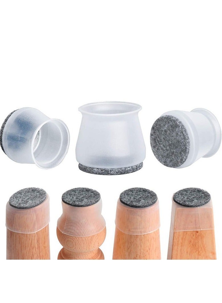20 PCS Chair Leg Floor Silicone Protective Cover Set Transparent Reduces Noise - Image 2