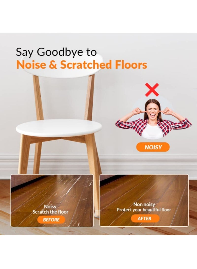 20 PCS Chair Leg Floor Silicone Protective Cover Set Transparent Reduces Noise - Image 4