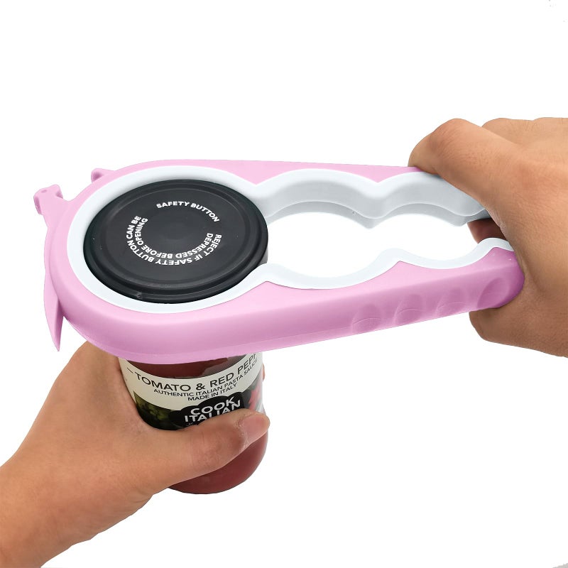 Otstar Jar Opener Bottle Opener and Can Opener for Weak hands, Seniors with Arthritis and Anyone with Low Strength, Mutil Jar Opener Get Lids Off Easily (Pink) - Image 1