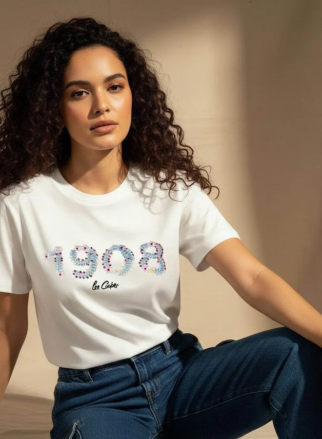 لي كوبر Lee Cooper Cotton T shirt with Embroidery