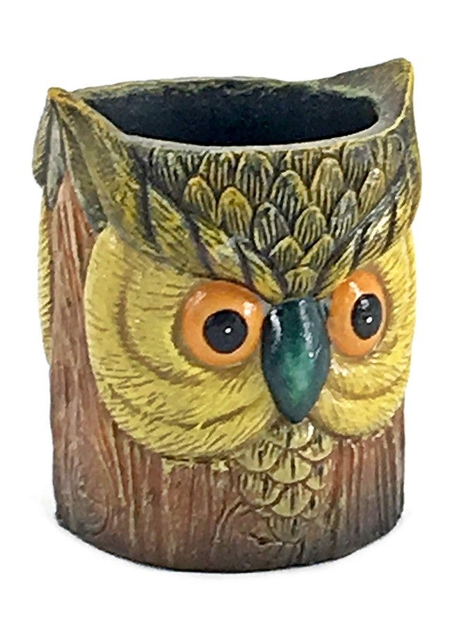 Bellaa 23011 Owl Pencil Holder Pen Cup Pot Container Decor for Bookshelf Bedroom Living Room Office Table Desk Carving Shelf Birds Statues Book Ends - Image 3