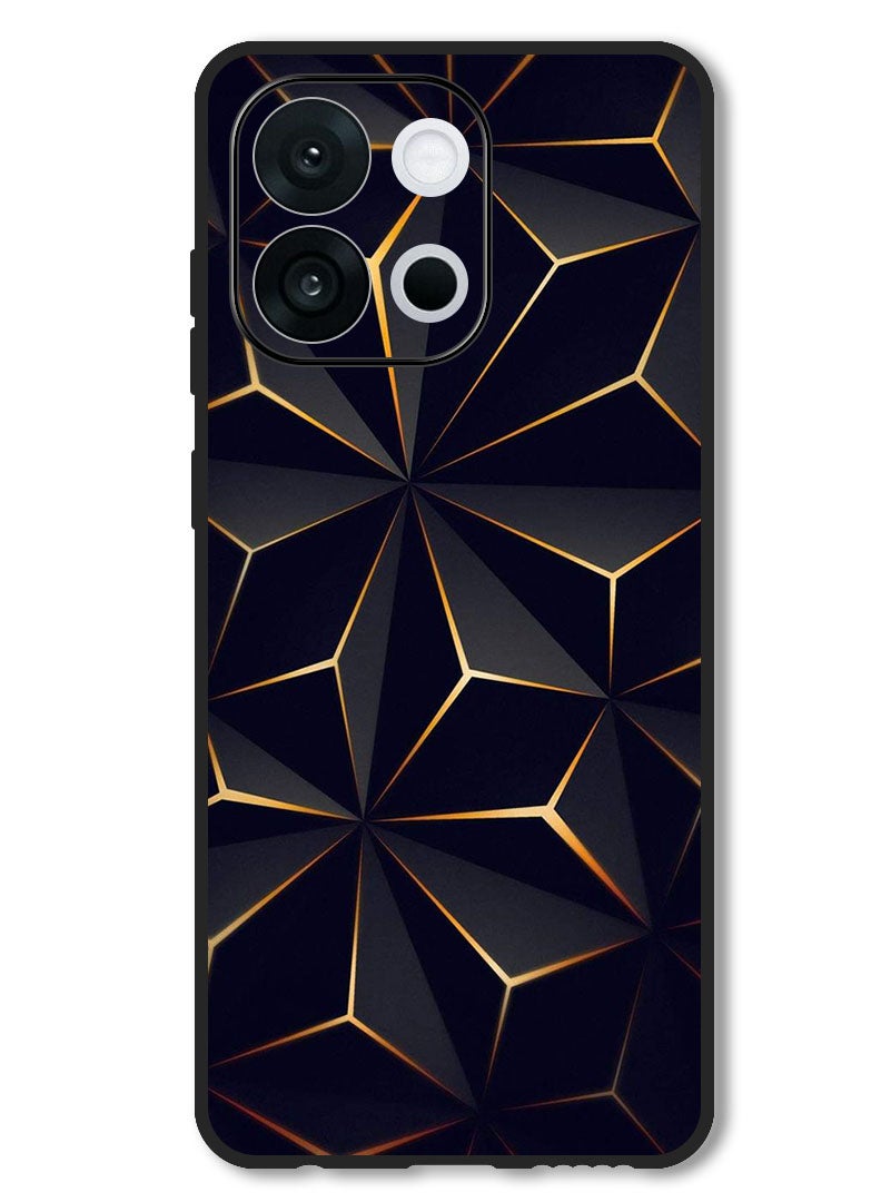 Theodor Case Compatible with OnePlus 13T 6.32 Inch Protection Shockproof Bumper Cover Black Gold Patter - Image 1