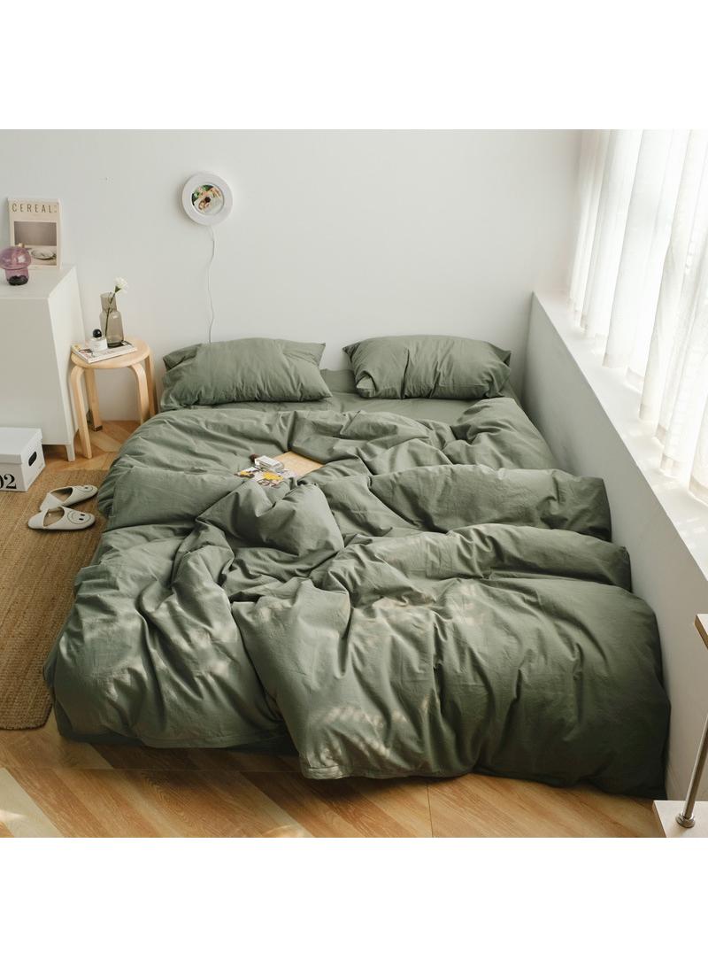 4 قطعة القطن الخالص لون الحد الأدنى من نمط مجموعة مريحة اضافية كبيرة 220x240cm - Image 1