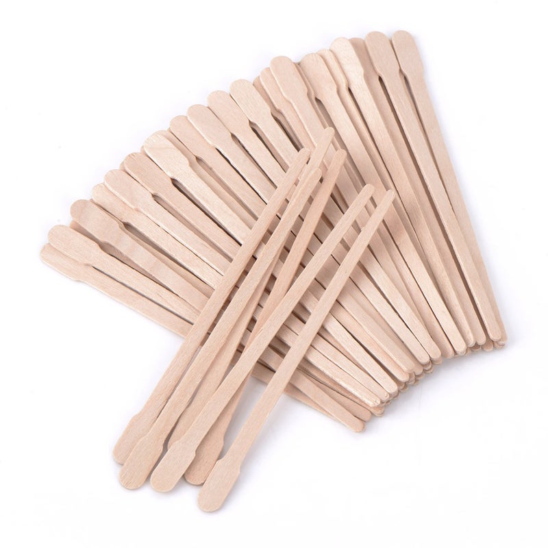 Whaline Wax Spatulas 400 Packs Small Wooden Waxing Applicator Sticks Face & Eyebrows Hair Removal Sticks - Image 1
