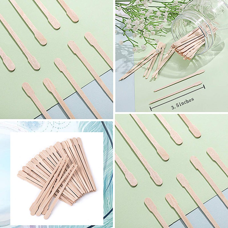 Whaline Wax Spatulas 400 Packs Small Wooden Waxing Applicator Sticks Face & Eyebrows Hair Removal Sticks - Image 4