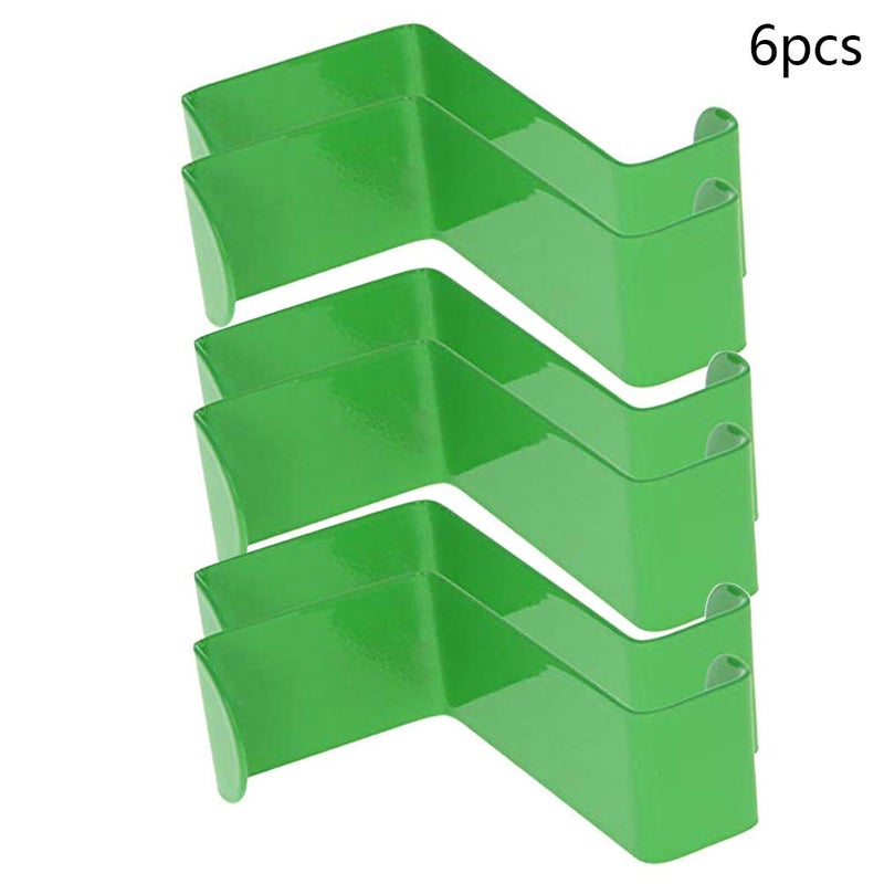 MroMax 6Pcs Sturdy Over The Door Hooks 67mm x 26mm Reversible for Cabinet Cupboard Door Drawer Saving Organizer Hanger Hold Up Green - Image 4