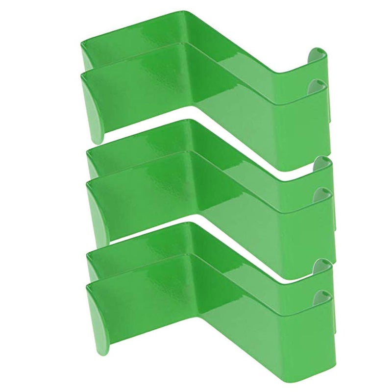 MroMax 6Pcs Sturdy Over The Door Hooks 67mm x 26mm Reversible for Cabinet Cupboard Door Drawer Saving Organizer Hanger Hold Up Green - Image 1