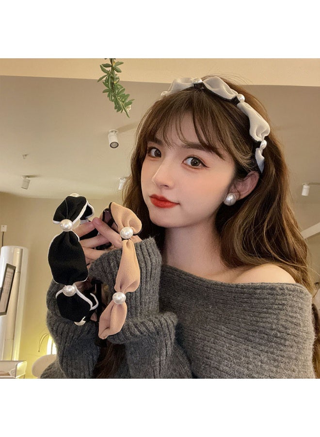 3 قطع عصابات رأس معقودة على شكل عقدة لؤلؤ للنساء عمامة مرنة بوهو عصابات رأس بوهو عصابات رأس أزياء إكسسوارات تصفيف الشعر