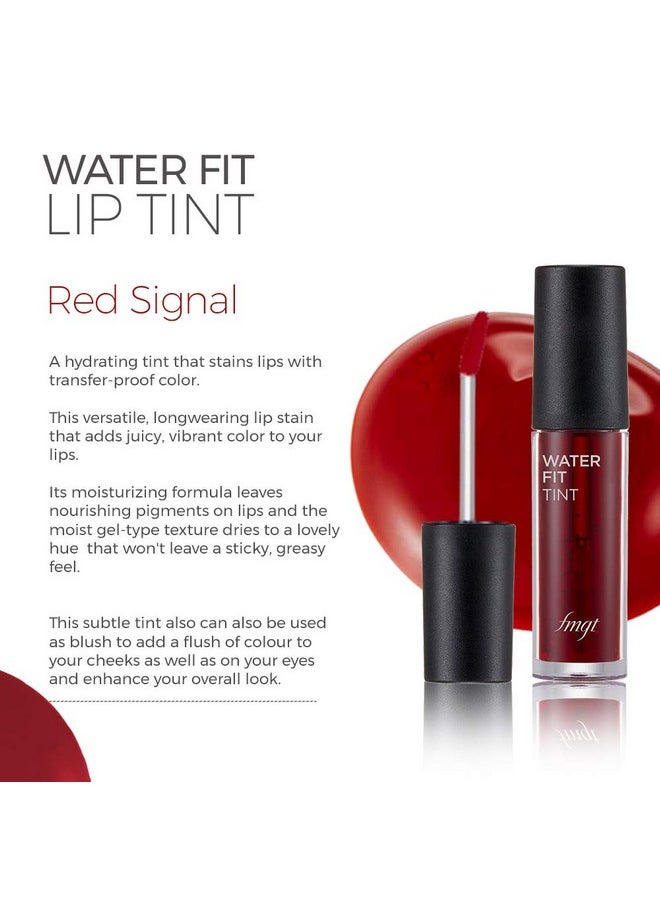 Water Fit Lip Tint Red Signal 5Gm Multipurpose 3In1 Lip Tint Hydrating Transfer Proof Long Lasting Non Greasy Matte Finish