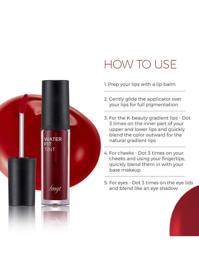 Water Fit Lip Tint Red Signal 5Gm Multipurpose 3In1 Lip Tint Hydrating Transfer Proof Long Lasting Non Greasy Matte Finish