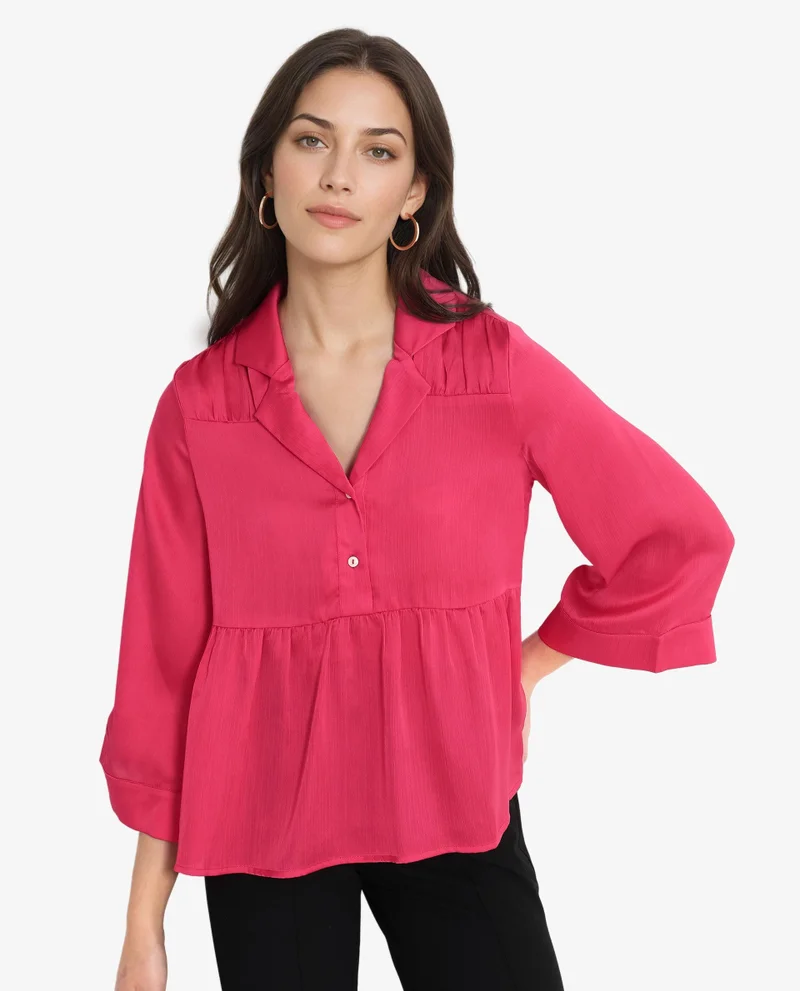 Rareism Women's Lapel Collar Top