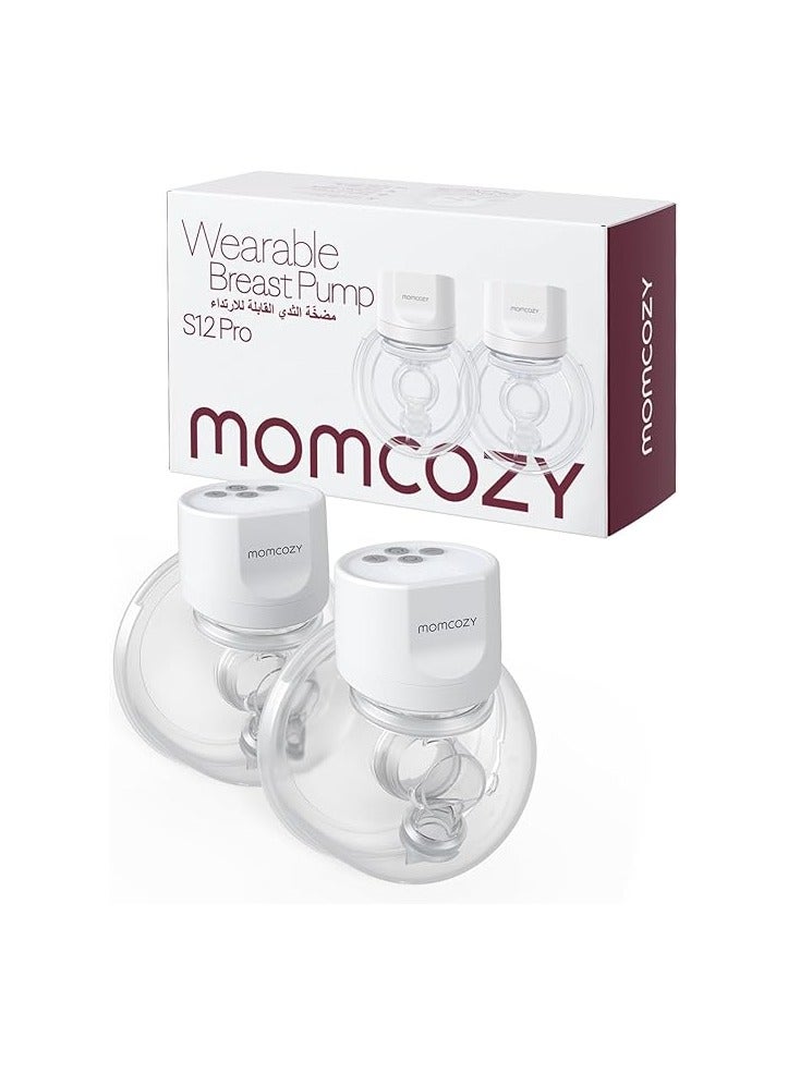 مام كوزي مضخة الثدي Momcozy S12 Pro يمكن ارتداؤها بدون استخدام اليدين، مضخة لاسلكية مزدوجة مع شفة مريحة مزدوجة الغلق - Image 1