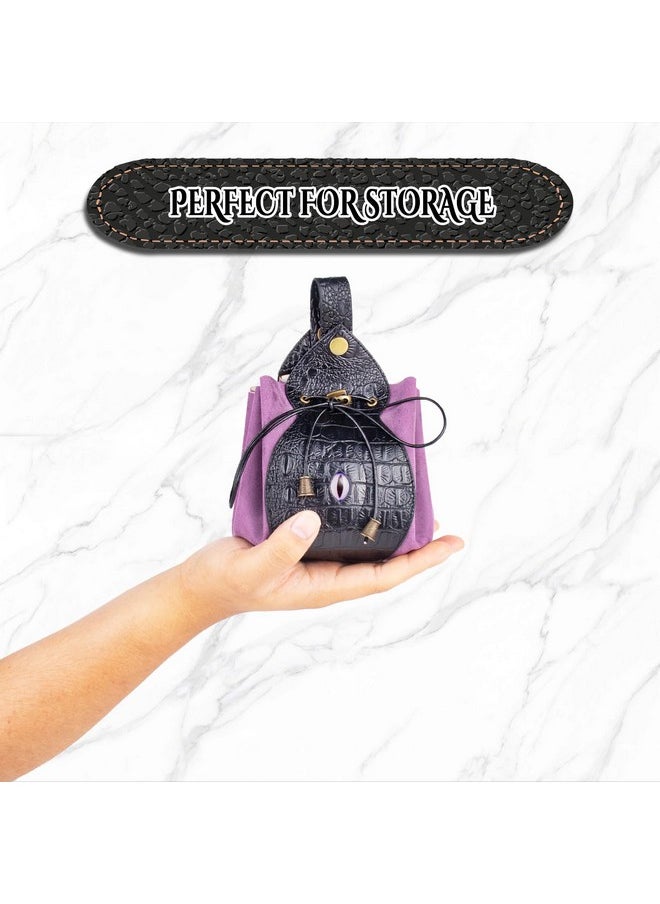 Byhoo - Dice Tray Bags 2 In 1, Large Dice Bag Can Hold 6 Dnd Dice Sets, Dnd Dice Pouch, Suitable For Dnd Board Games, Glow In The Dark, Fire Dragon Pu Leather Dice Bag, Good Partner For Larp Players - Image 1