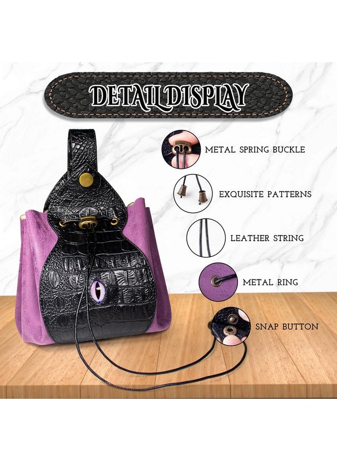 Byhoo - Dice Tray Bags 2 In 1, Large Dice Bag Can Hold 6 Dnd Dice Sets, Dnd Dice Pouch, Suitable For Dnd Board Games, Glow In The Dark, Fire Dragon Pu Leather Dice Bag, Good Partner For Larp Players - Image 1
