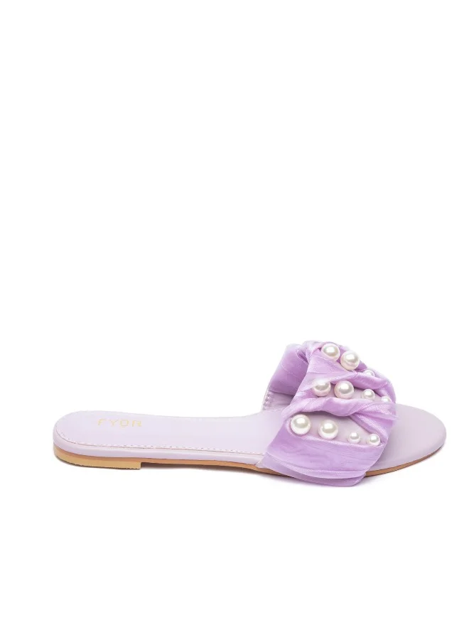 Ruched Pearl Slide Sandal MY 215