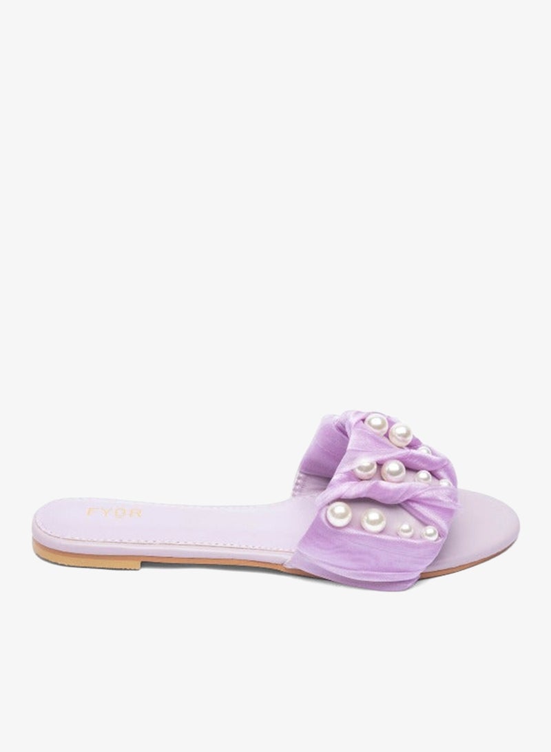 FYOR Ruched Pearl Slide Sandal MY 215 - Image 1