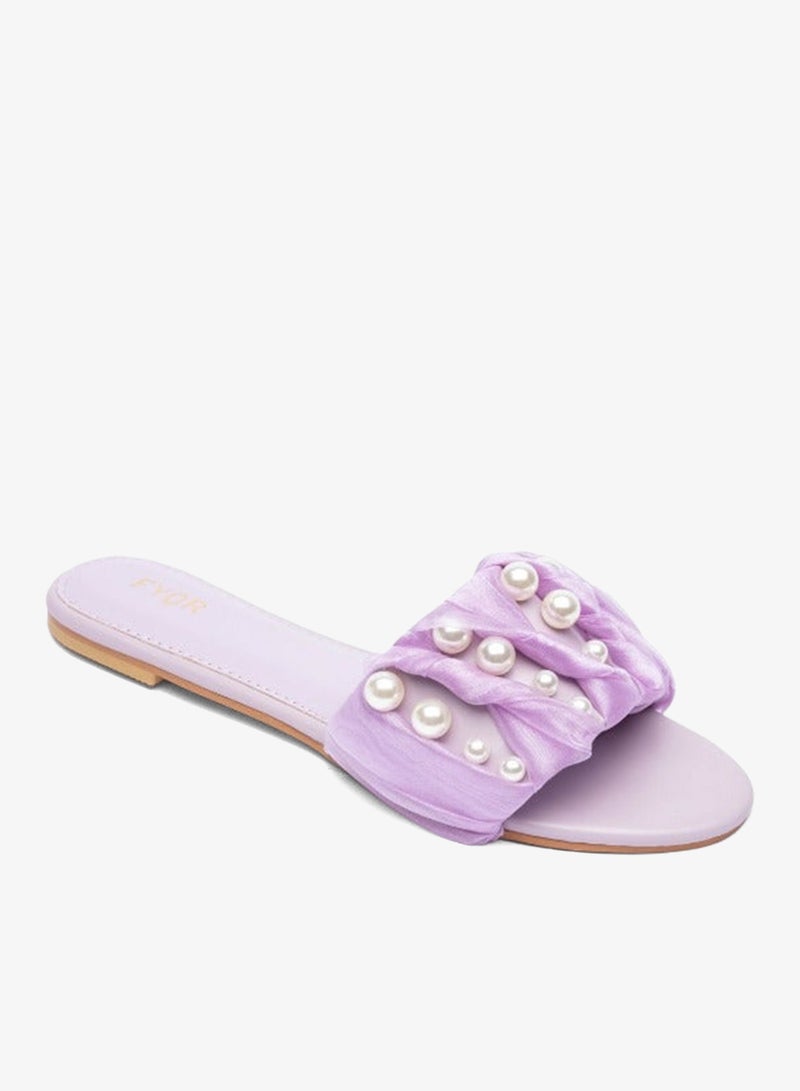 FYOR Ruched Pearl Slide Sandal MY 215 - Image 2