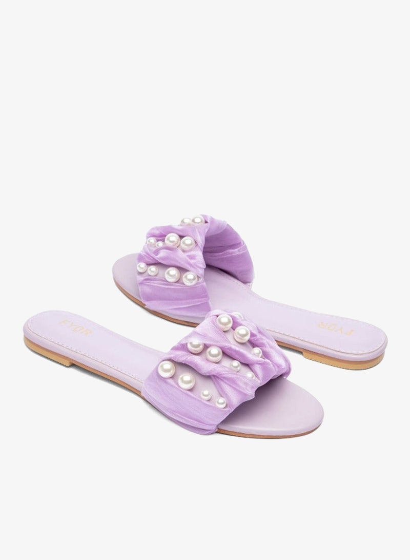 FYOR Ruched Pearl Slide Sandal MY 215 - Image 3