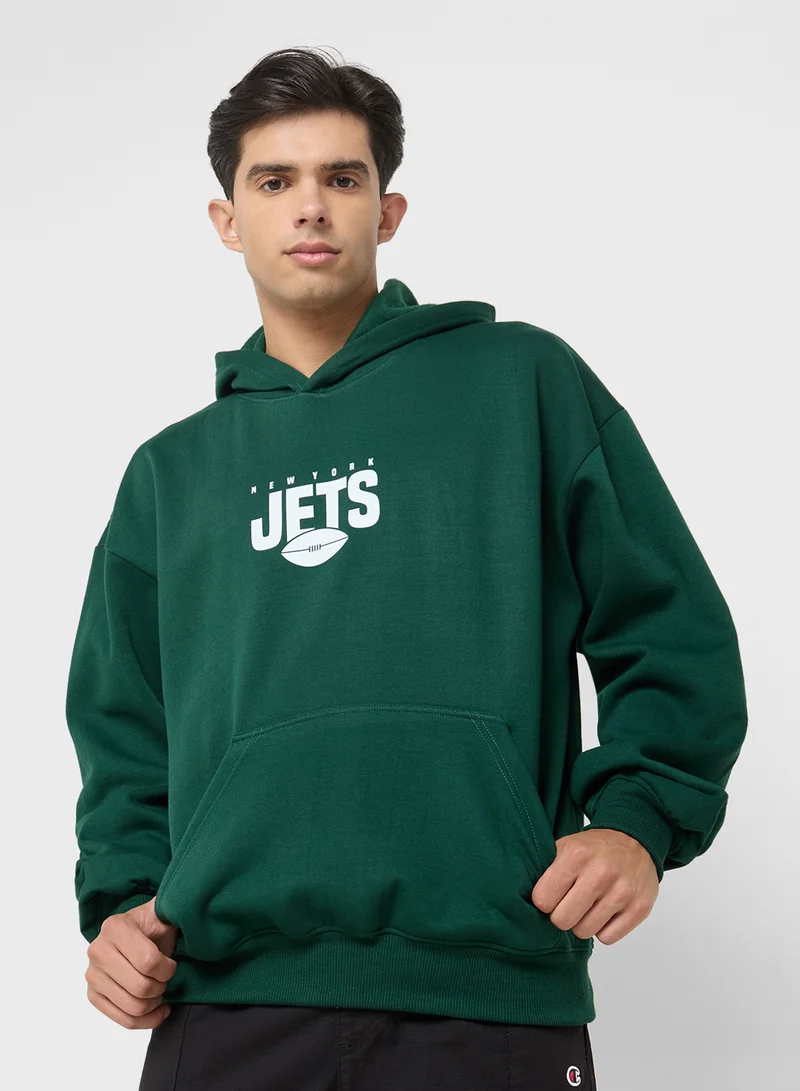 سفنتي فايف Oversized Basic Graphic Hoodie