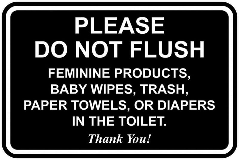 All Quality Classic Framed Please Do Not Flush Thank You Bathroom Etiquette Sign - 6" x 8" (Black-White) 1 Pack - Image 1