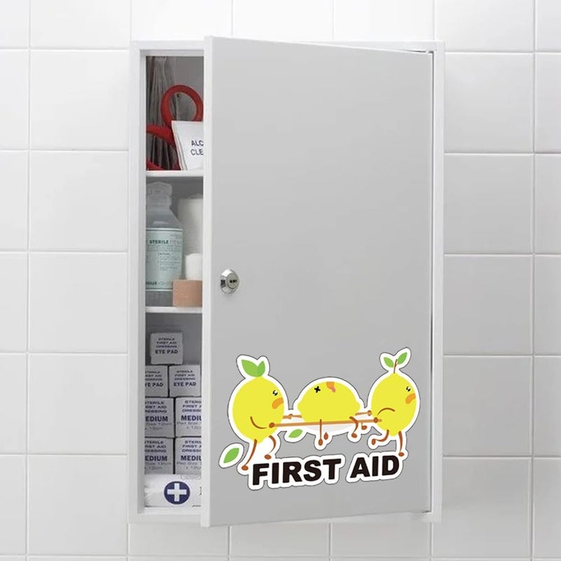 1step2dream Funny Cute Design First Aid Decals 4Pack 4 Inches Strong Adhesive Durable Waterproof Perfect for First Aid Boxes Emergency Kits Medical Supplies - Image 3