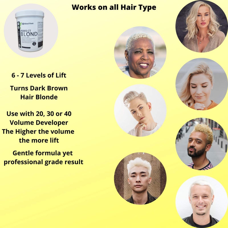 Blond Forte 1.1 Pound Tub (17.6 Ounce) Perfect Blond Extra Strength Professional Hair Dye Toner Lightener Bleach - Made in Italy - Image 5