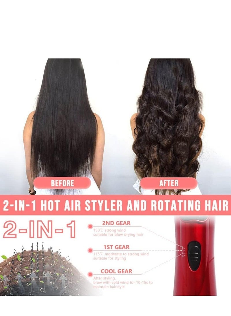 2-in-1 Hot Air Styler  Swivel Hair Dryer, 1200W Air Wrapped Hair Stylist, Rotating Curling Maker with 2 Interchangeable Brushes for Dry, Curly, Supple Hair - Image 4