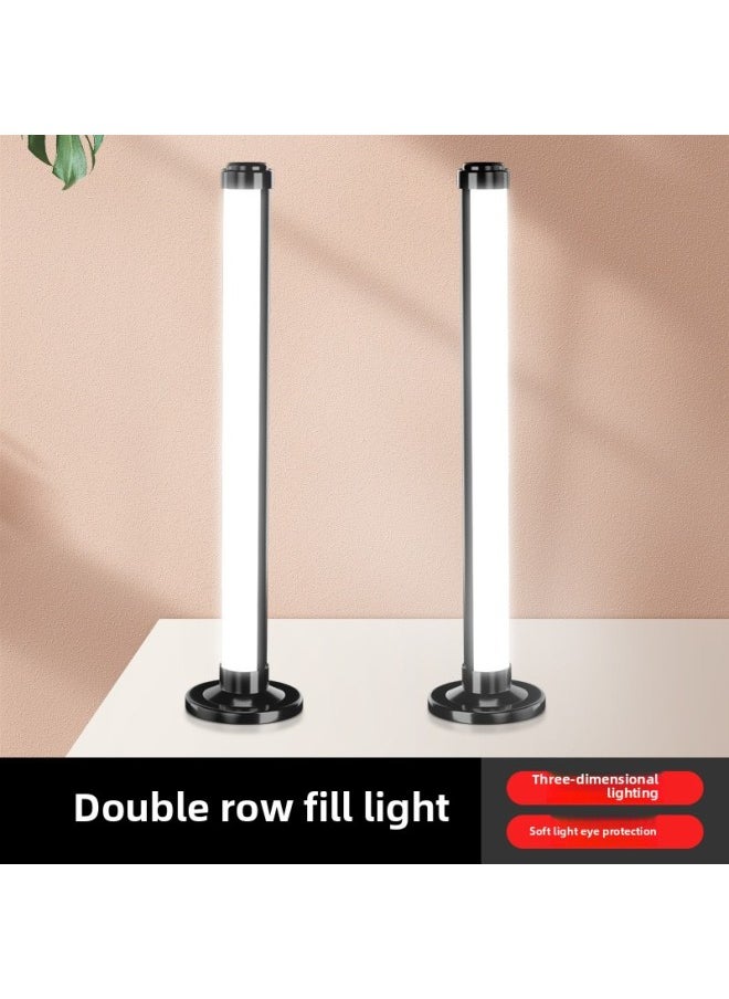 General - Live Fill Light Desktop Computer Double Row LED Facial Beauty And Skin Rejuvenation Atmosphere God Girl Hair Light-Light Source Color:Upgraded Fill Light (three-color Non-polar Dimming) - Image 1