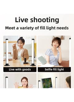 General Live Fill Light Desktop Computer Double Row LED Facial Beauty And Skin Rejuvenation Atmosphere God Girl Hair Light-Light Source Color:Upgraded Fill Light (three-color Non-polar Dimming)  - Image 5