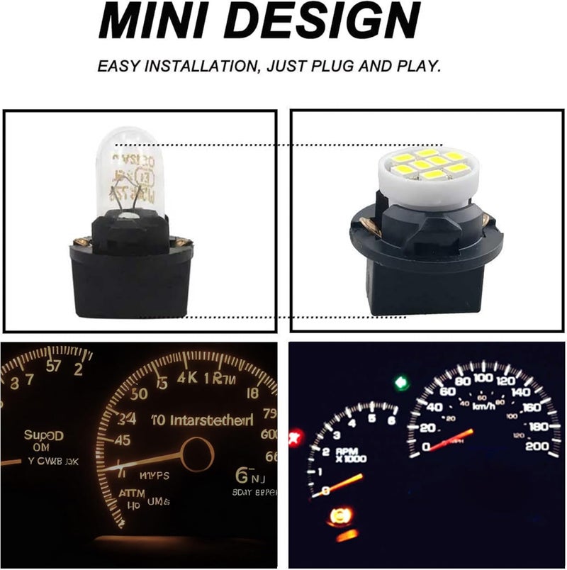 GLOFE White T10 194 168 LED Dashboard Lights Bulbs - 10Pcs Set - Image 5
