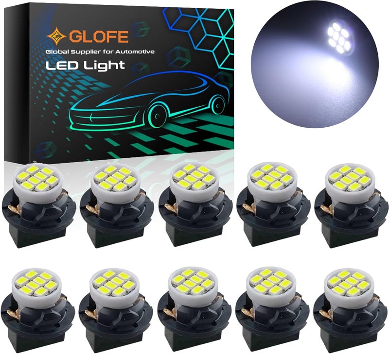 GLOFE White T10 194 168 LED Dashboard Lights Bulbs - 10Pcs Set - Image 1